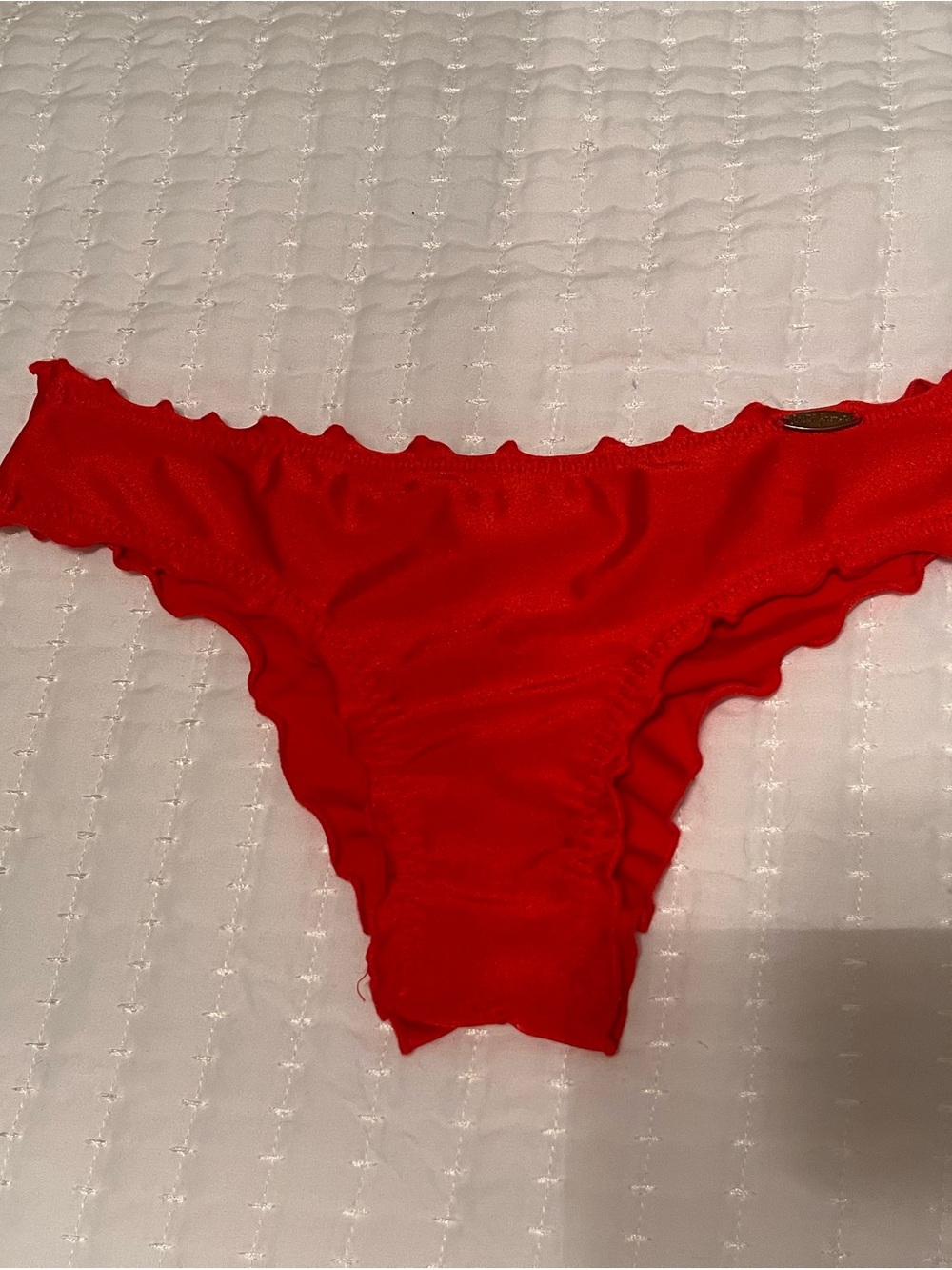 Luli Fama - Bombshell Red Ruffle Bikini Bottoms - cheeky - XS